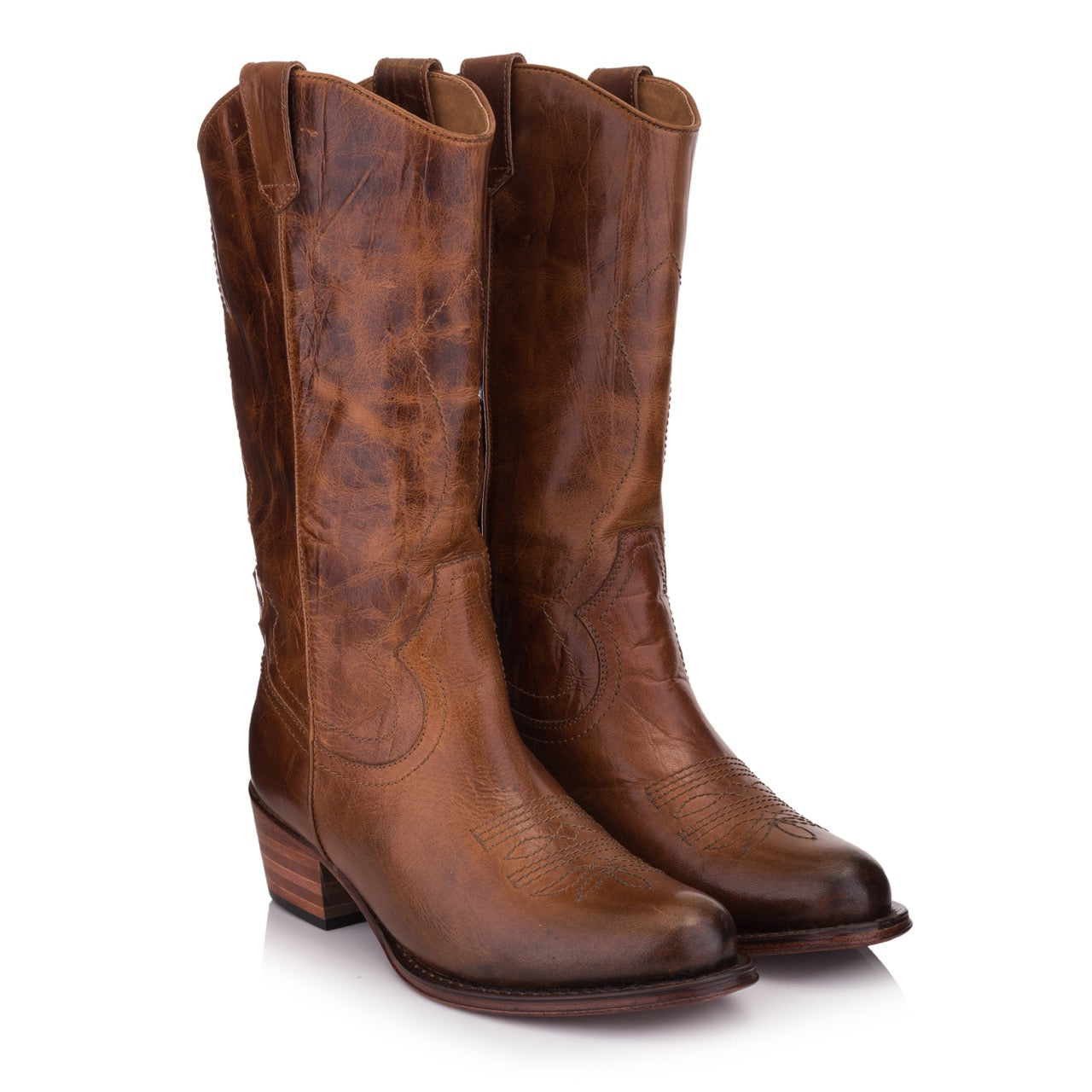 Bottes western line dance | Bottes en cuir tan